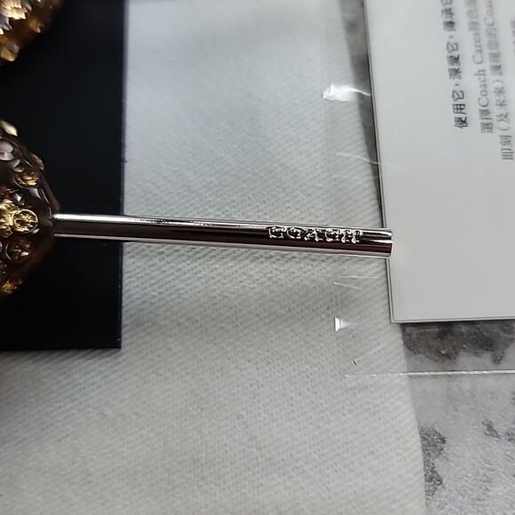 NWT COACH Signature Heart Lollipop Drop Earrings - Picture 9 of 10